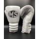 Pearl White Fighting Leather Boxing Gloves 12oz, 14oz, 16oz