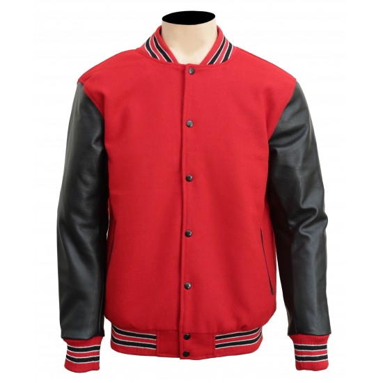 Men's Varsity Jacket Baseball Basketball Wool body Leather Sleeves Jacket