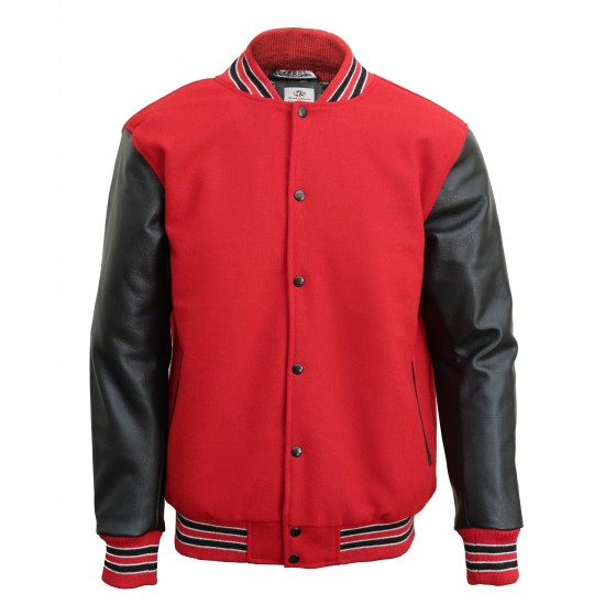 Men's Varsity Jacket Baseball Basketball Wool body Leather Sleeves Jacket