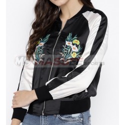 New Fashion Women Clothing Long Sleeve Custom Printed Bomber Reversible Jacket Ladies 