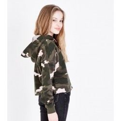 Wholesale custom women popular Camouflage cropped sweatshirts hoodies