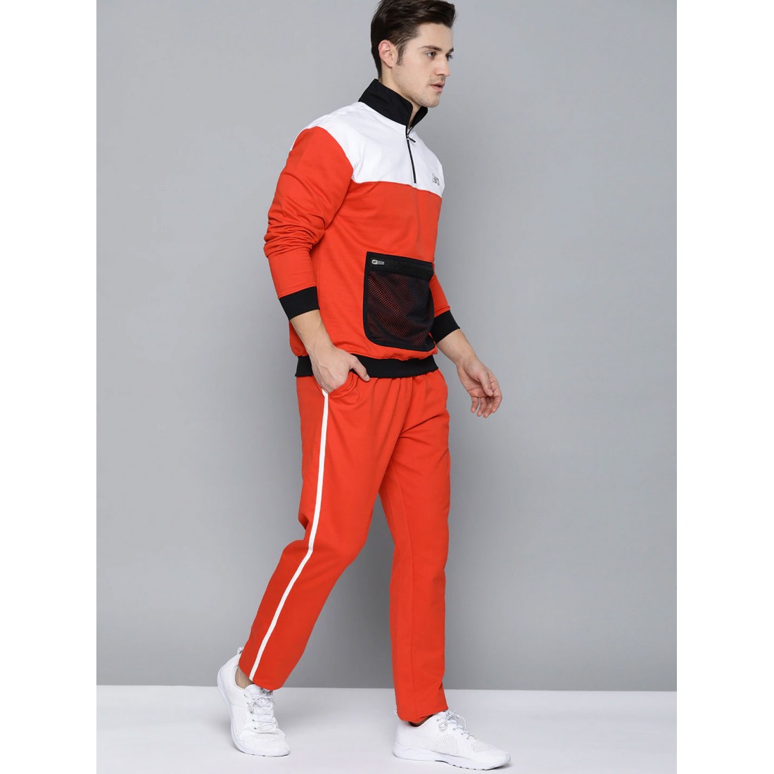 custom mens plain gym fitted cotton jogger two piece tracksuit sports ...